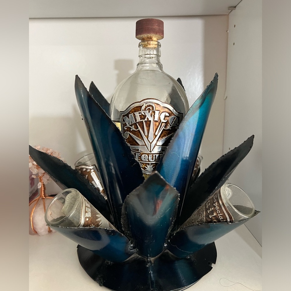 Tequila bottle decor from Mexico